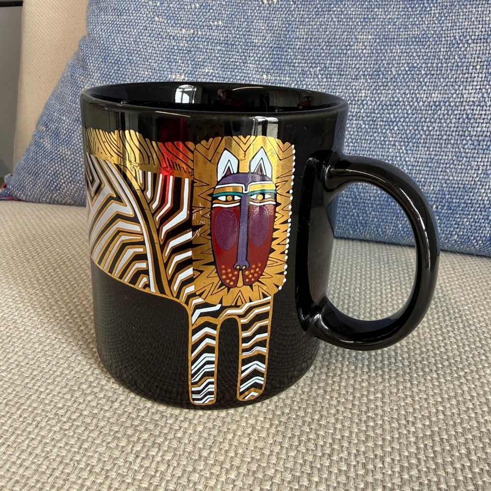 Laurel Burch Black Mug with Kitty/Lion